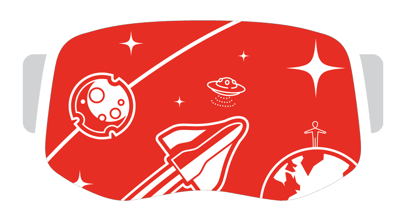 Illustration of Virtual Reality showing a person in a space