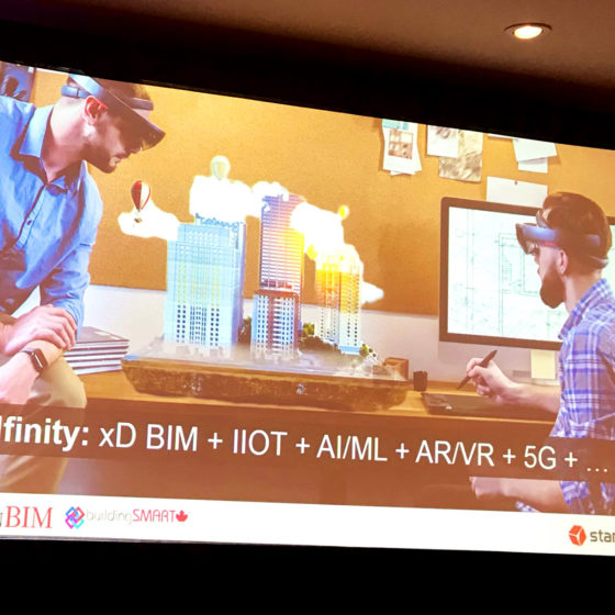 Powerpoint slide on BIMfinity, IOT, AI, AR, VR, 5G