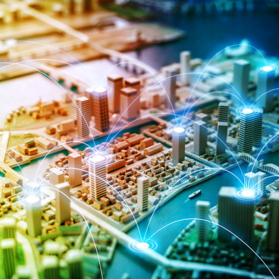 Smart city and communication network concept