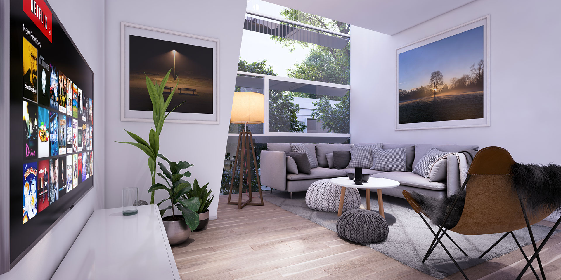 Turner's Dairy Townhouse Project - Unit 3 Living Room Render