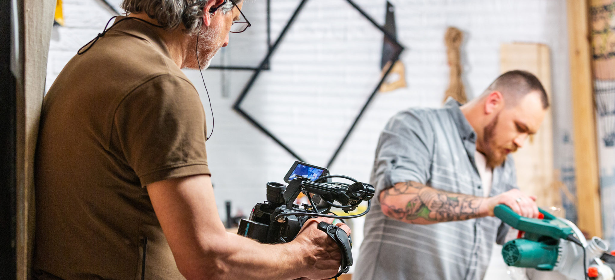 camera shooting close up tool use for tv commercial
