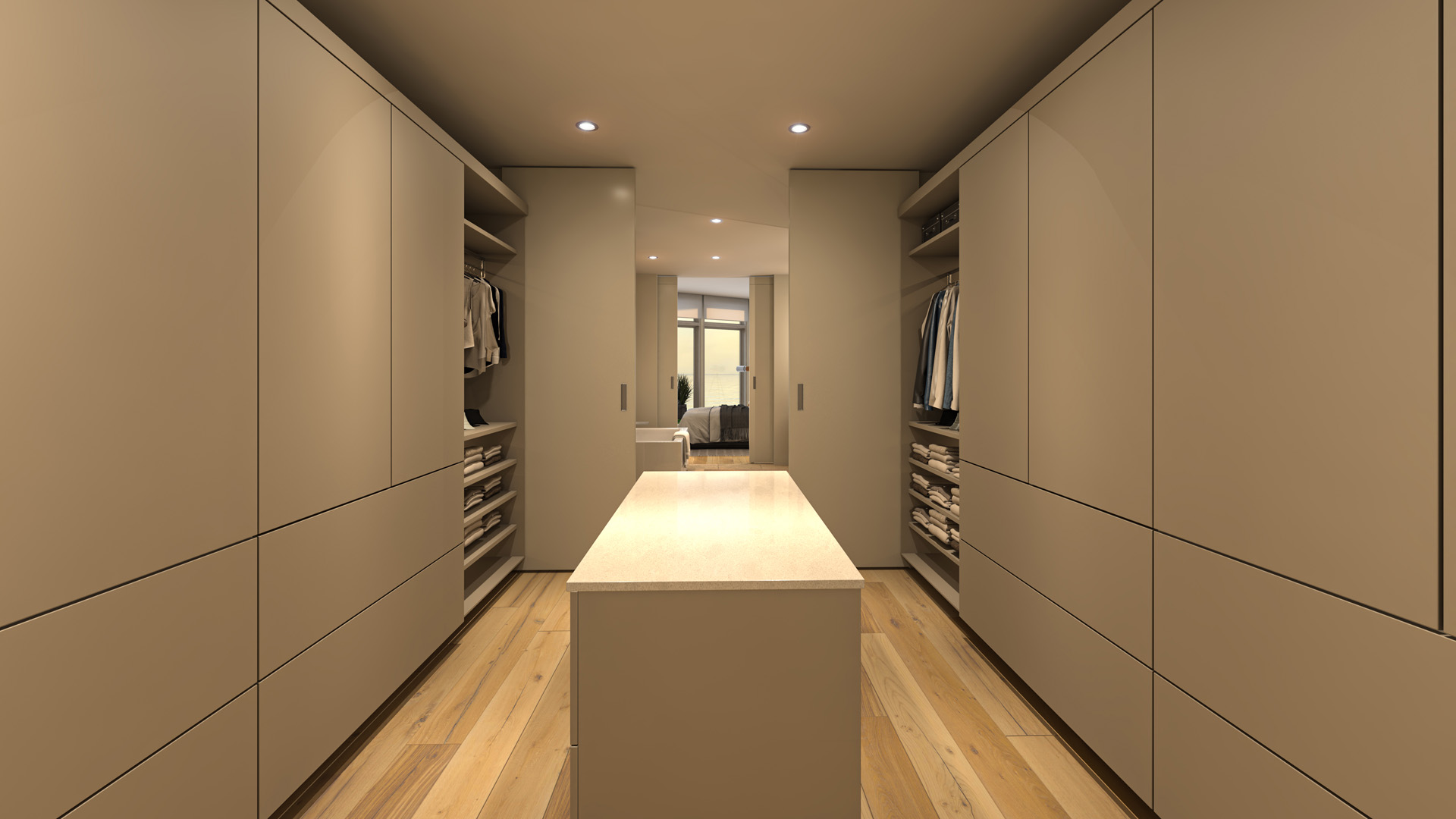 Walk-in Closet Rendering from Pacific Point Unit B Penthouse
